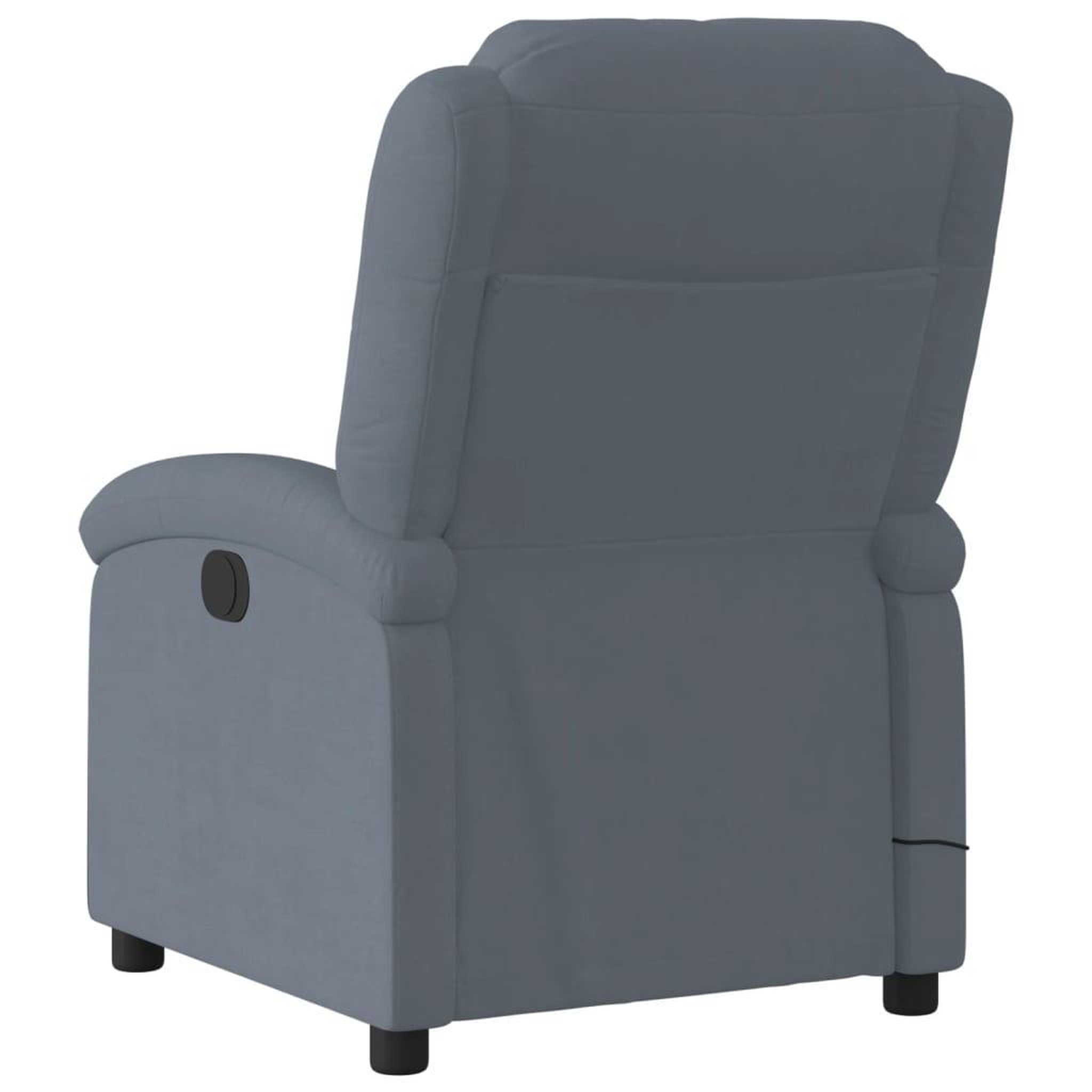 Voir la diapositive 5 : VIDAXL Fauteuil inclinable de massage electrique gris fonce velours