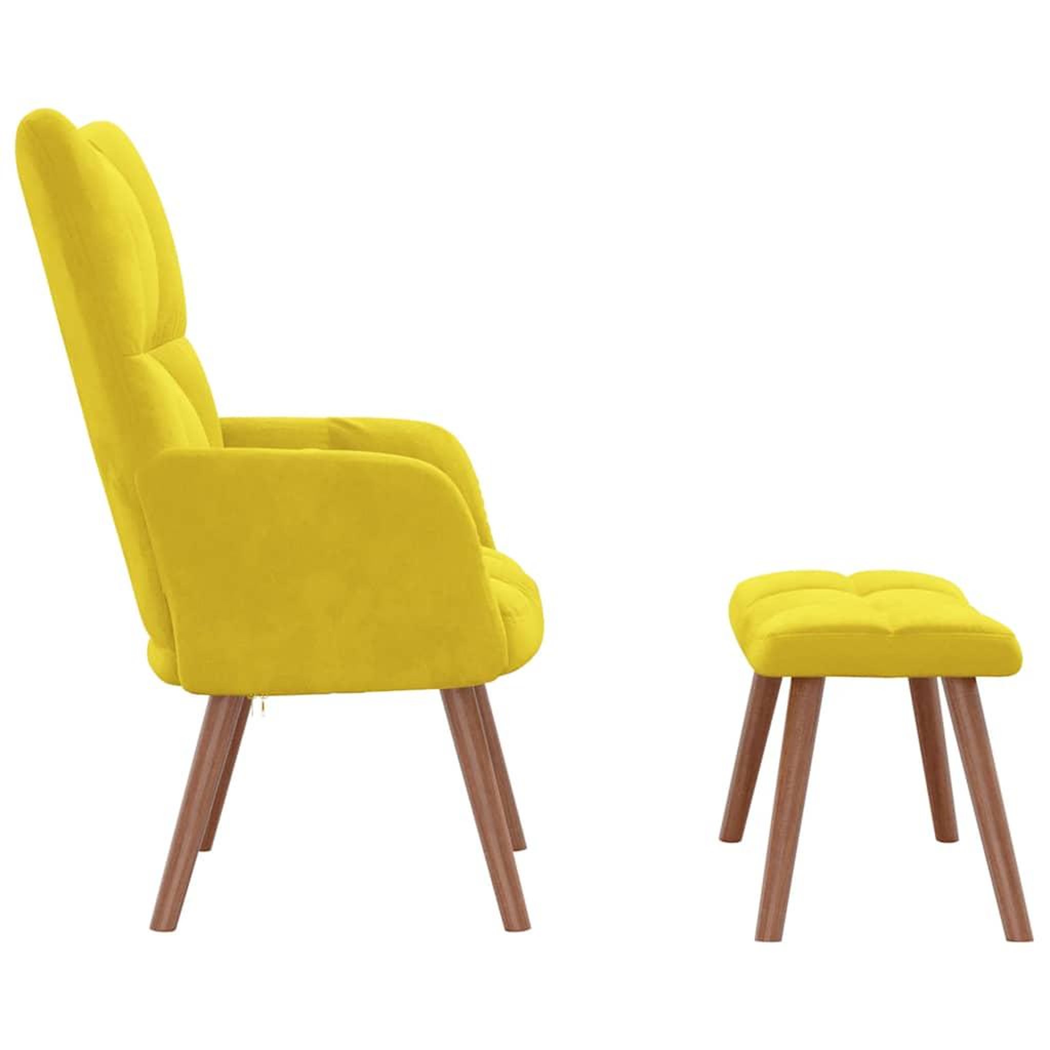 Voir la diapositive 4 : VIDAXL Chaise de relaxation avec repose-pied Jaune moutarde Velours