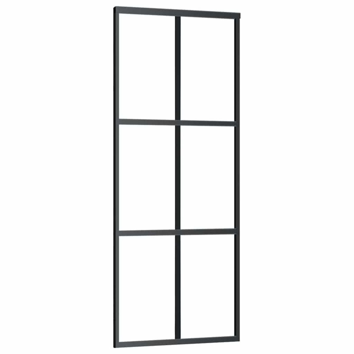 VIDAXL Porte coulissante kit de quincaillerie noir 76x205 cm verre ESG