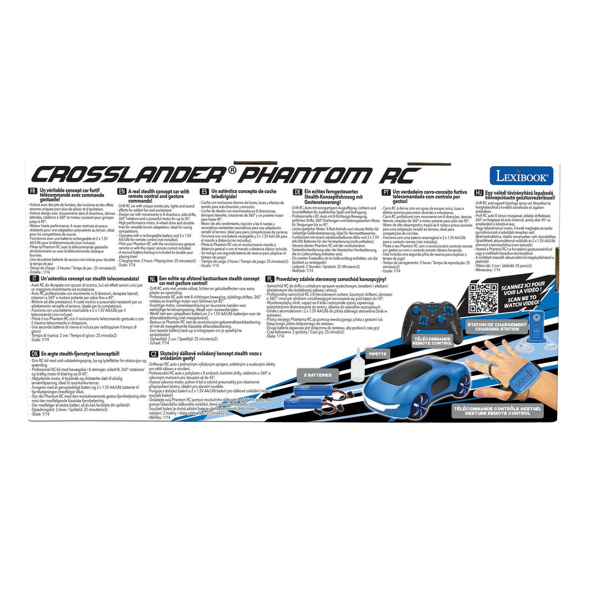 Lexibook Crosslander Phantom - Voiture radiocommandée rechargeable et programmable