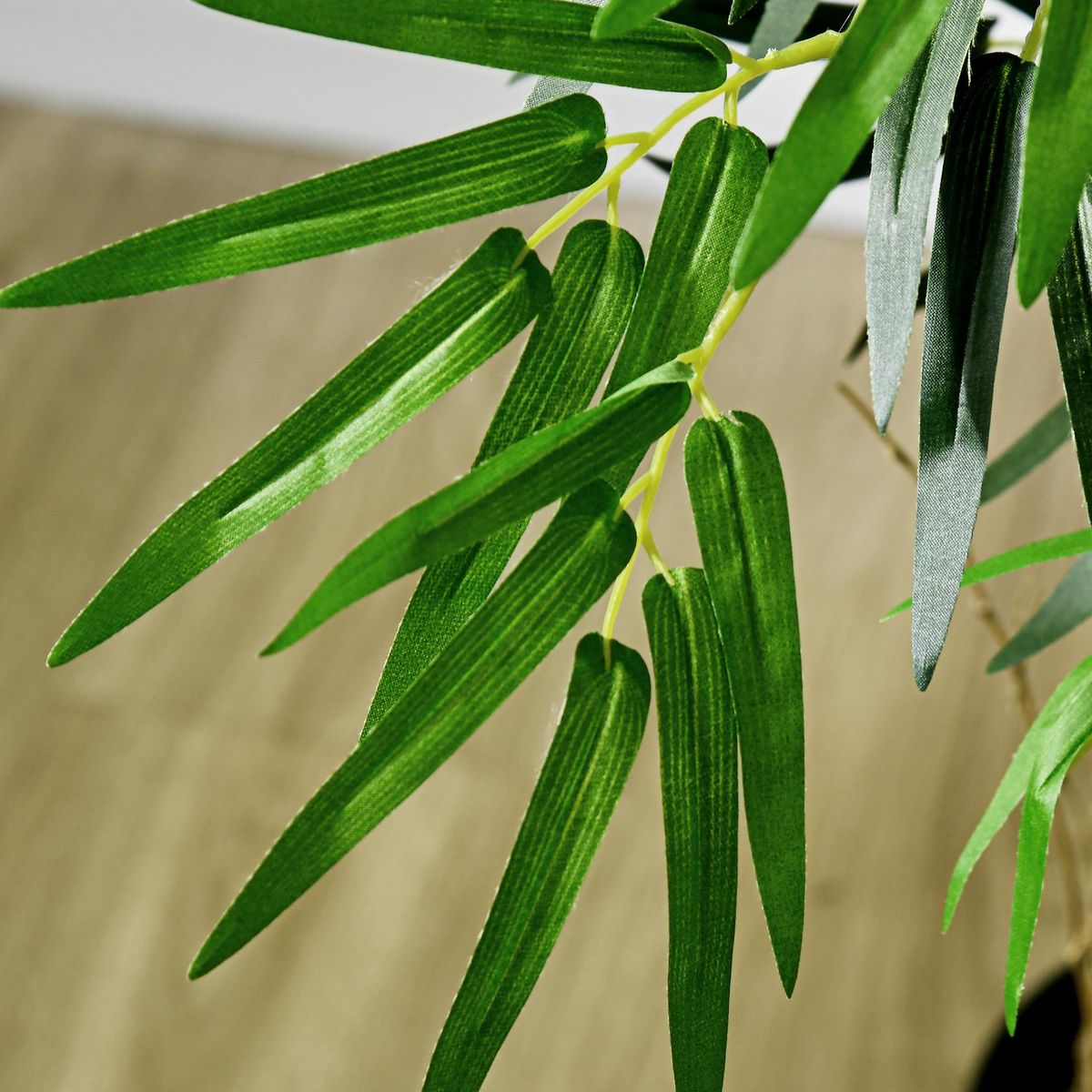 OUTSUNNY Bambou artificiel 4 pieds H. 1,15 m 730 feuilles denses réalistes pot inclus noir vert