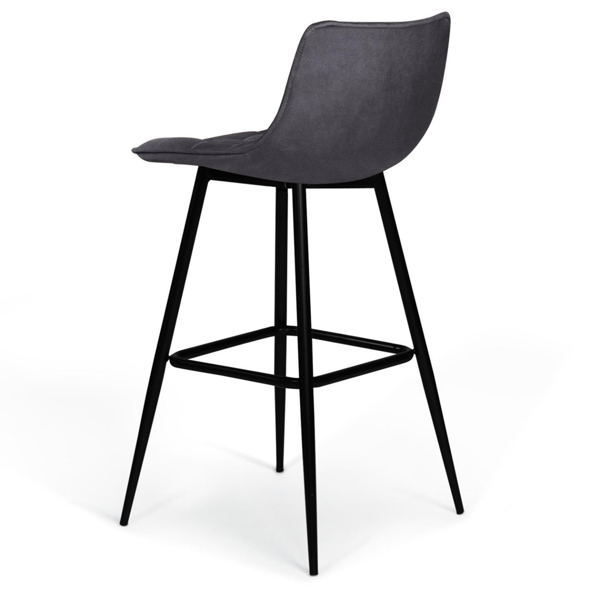 Voir la diapositive 5 : ID MARKET Lot de 2 tabourets de bar mady en velours gris foncé
