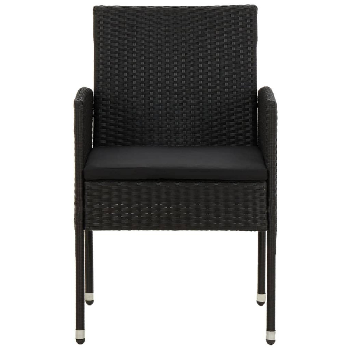 VIDAXL Ensemble a manger d'exterieur 5 pcs Resine tressee Noir