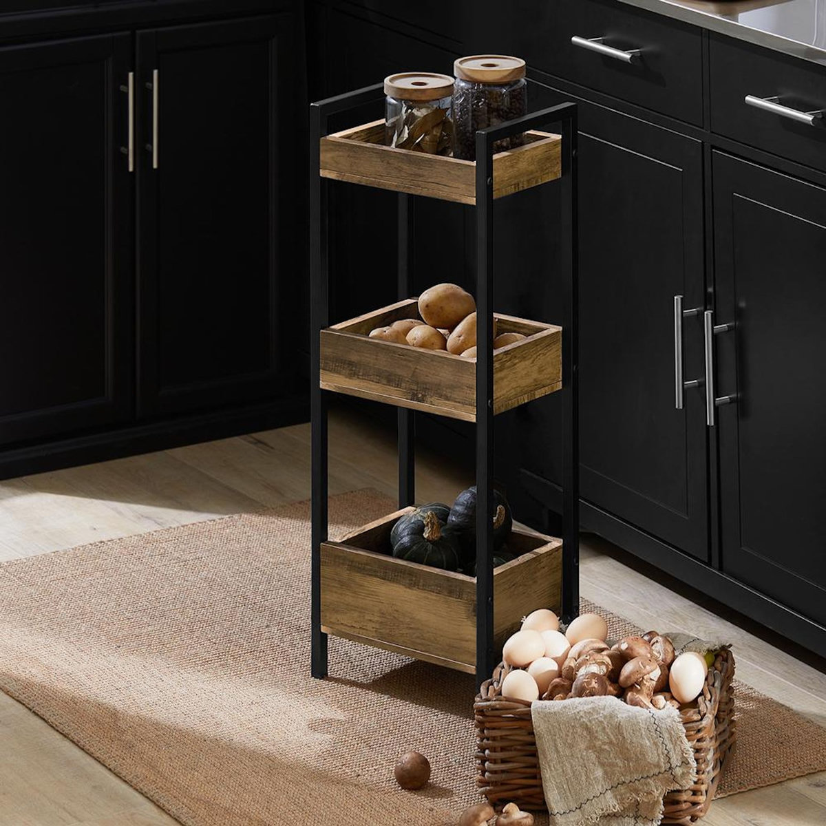 SOBUY SoBuy - Étagère de salle de bain à 2 étagères - Industriel - FRG226