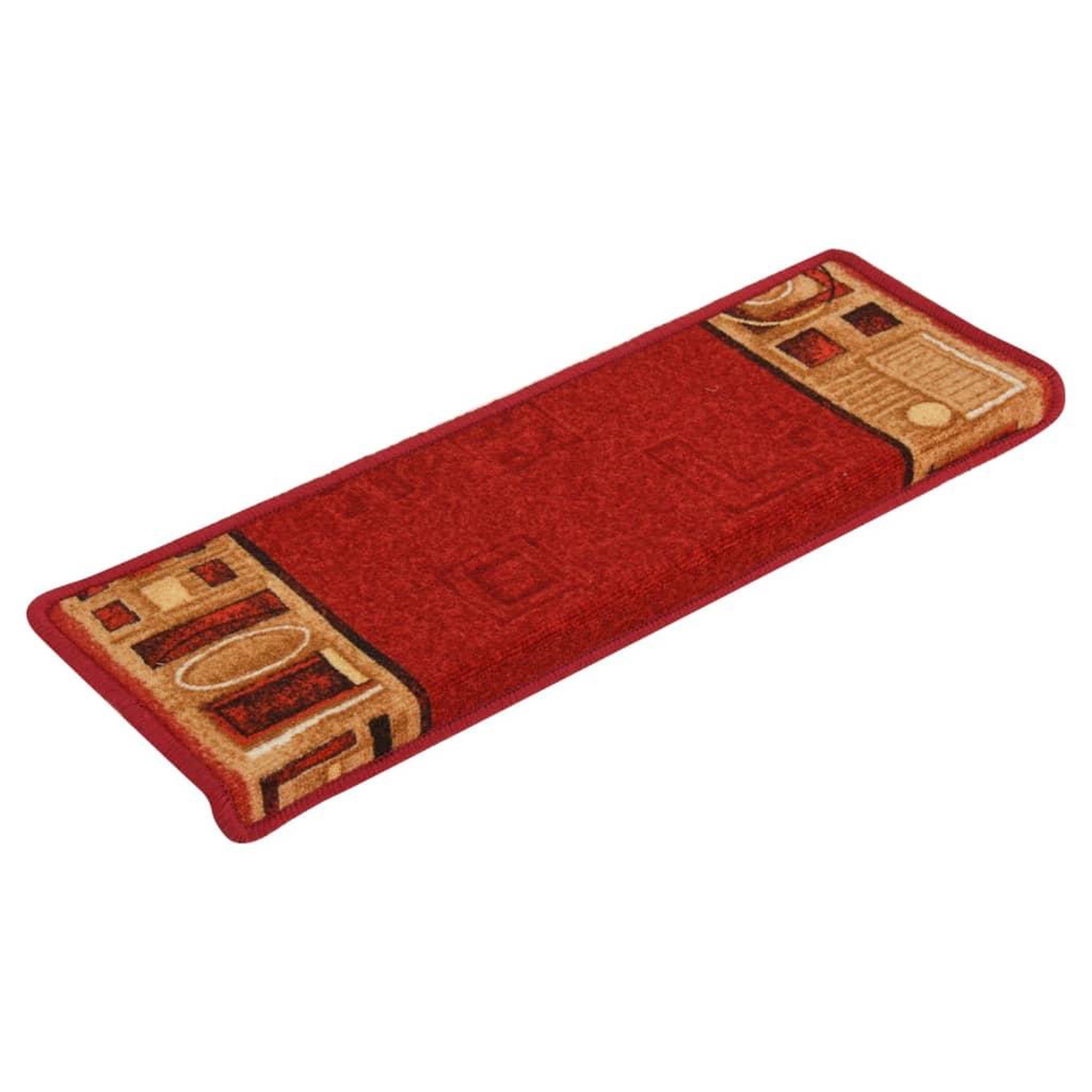 Voir la diapositive 3 : VIDAXL Tapis d'escalier autoadhesifs 5 pcs 65x21x4 cm Rouge
