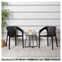 Voir la diapositive 2 : HomeStyle4U Ensemble salon de jardin Table et 2 chaises noir