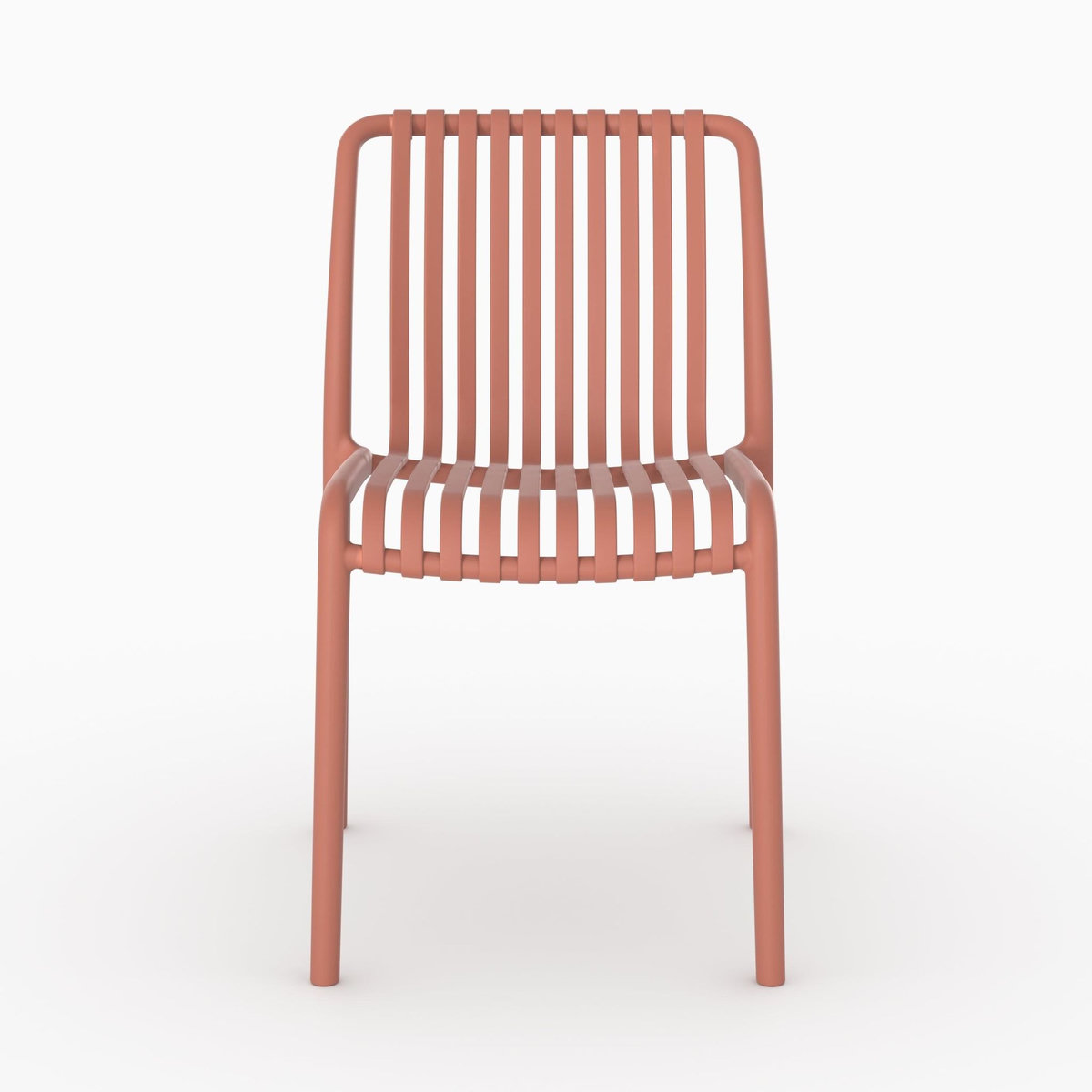 Rendez vous déco Lot de 2 chaises de jardin empilables en plastique terracotta-Duli