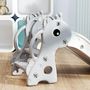Voir la diapositive 4 : HOMCOM Toboggan enfant design girafon - panier de basket-ball intégré - ballon, pompe inclus - plastique gris blanc