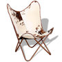 Voir la diapositive 5 : VIDAXL Chaise papillon marron et blanc cuir de vache