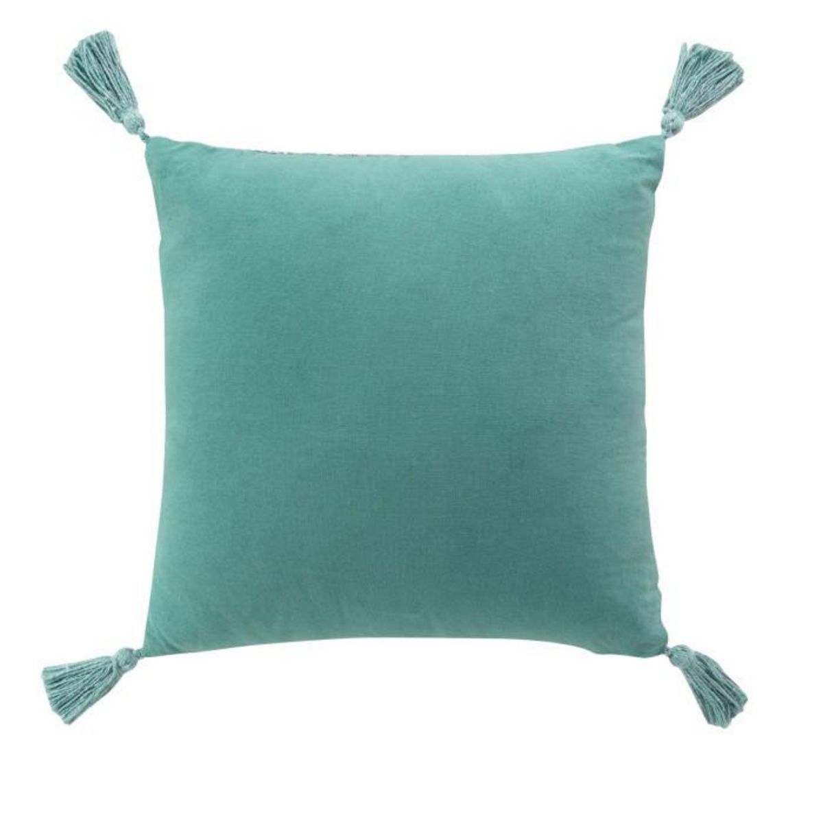 Paris Prix Coussin Tissé Pompons  Louisette  40x40cm Sauge