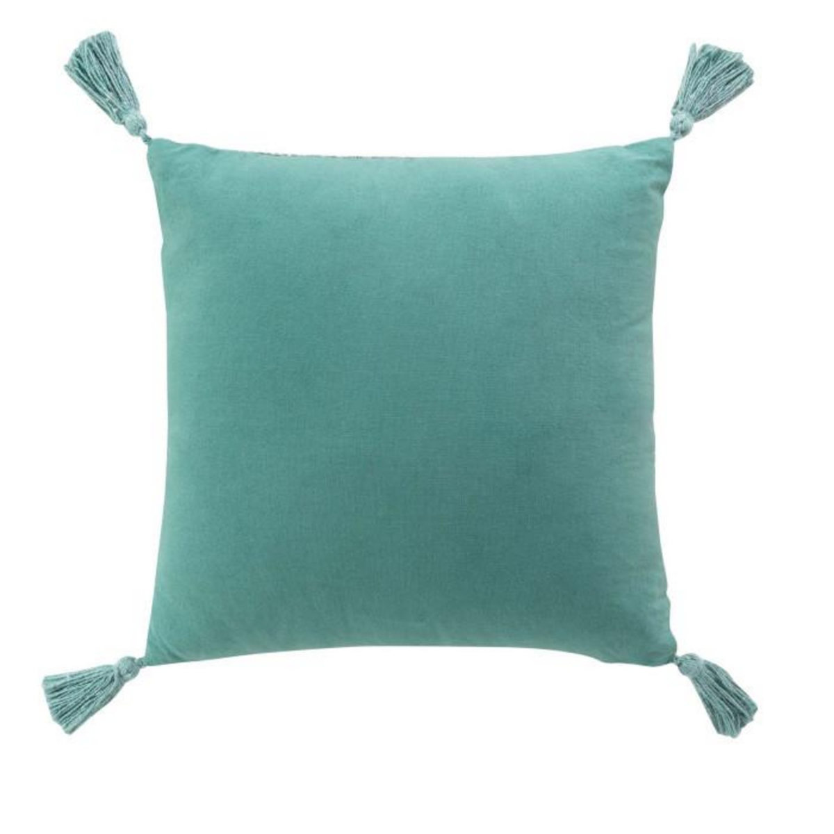 Paris Prix Coussin Tissé Pompons  Louisette  40x40cm Sauge