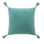 Voir la diapositive 2 : Paris Prix Coussin Tissé Pompons  Louisette  40x40cm Sauge