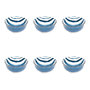 Voir la diapositive 1 : SECRET DE GOURMET Lot de 6 Coupelles en Porcelaine  Umami Rayure  11cm Bleu