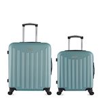 AMERICAN TRAVEL AMERICAN TRAVEL - Lot de 2 - Valise weekend et valise cabine BROOKLYN. Coloris disponibles : Noir, Gris, Beige, Bleu, Rose