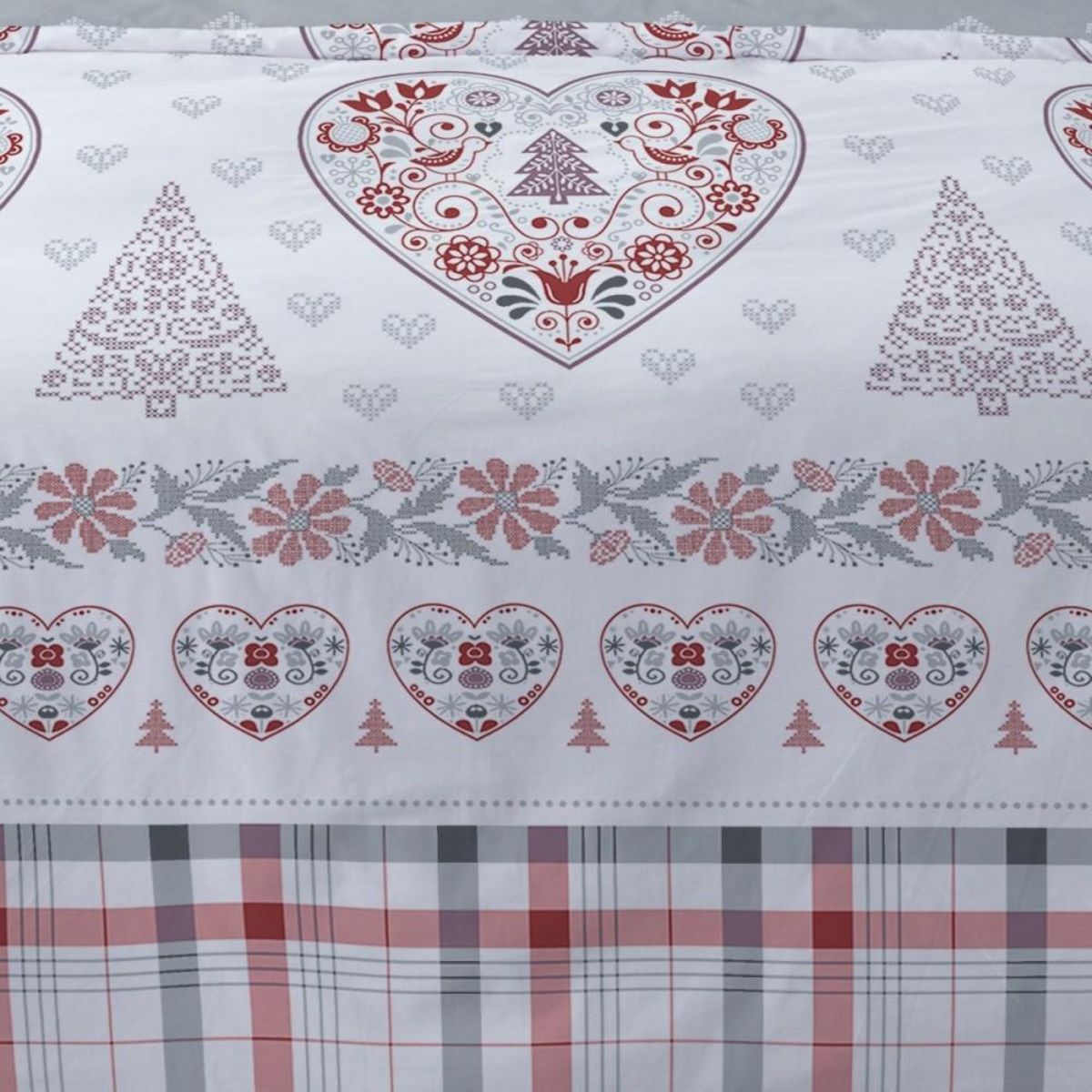 Dourev Housse de couette 240x220 + 2 taies flanelle 100% coton