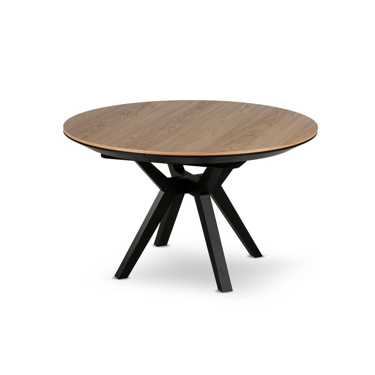 LISA DESIGN Pampa - table à manger ronde extensible - effet bois et noir - 4 à 8 personnes