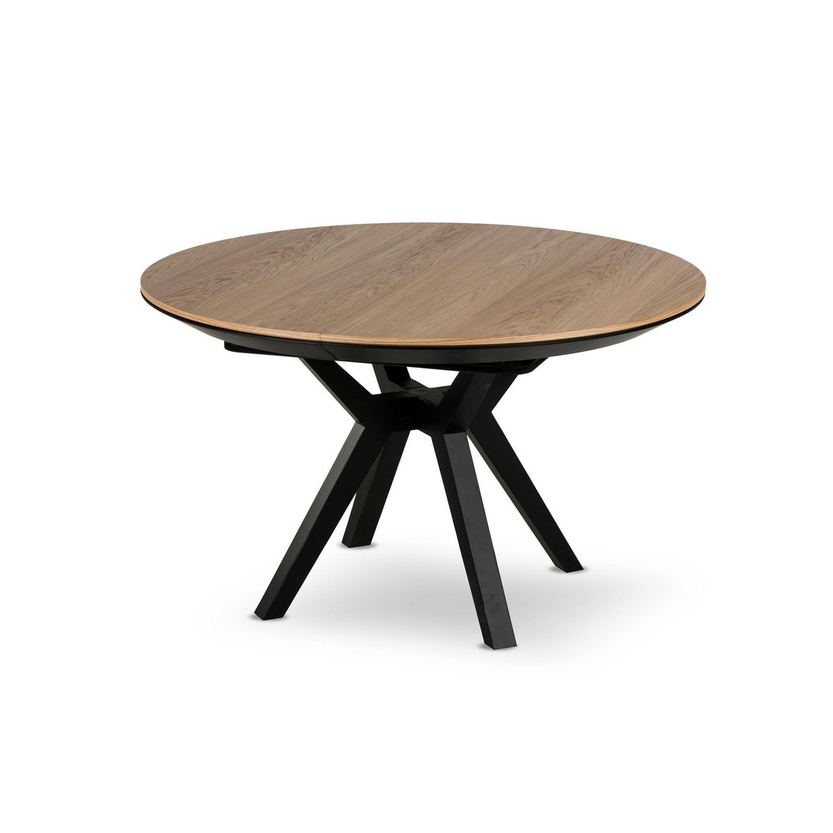 LISA DESIGN Pampa - table à manger ronde extensible - effet bois et noir - 4 à 8 personnes