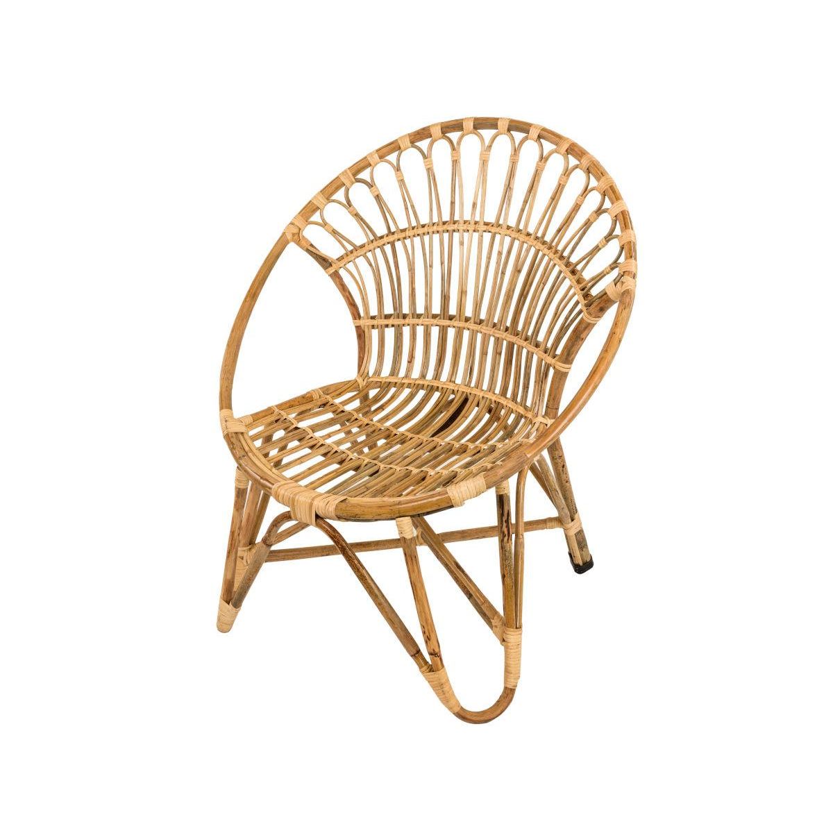 Jardiline Fauteuil de jardin rond en rotin tressée - Jardiline