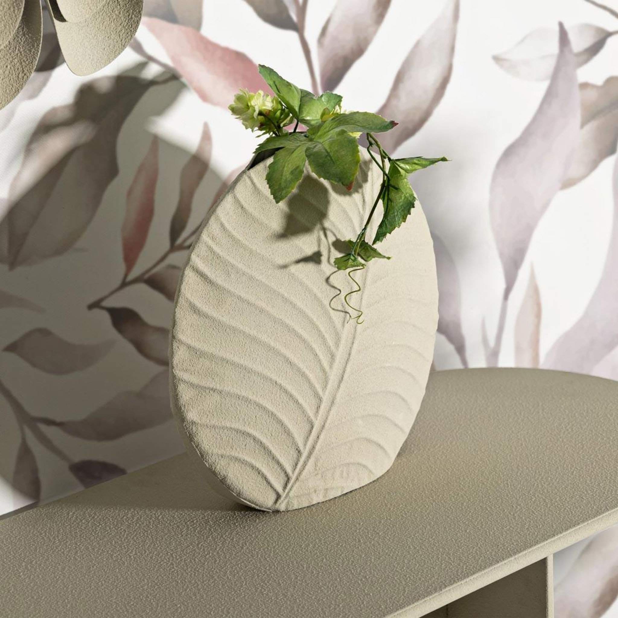 Voir la diapositive 5 : Paris Prix Vase rond design  dune  32cm crème