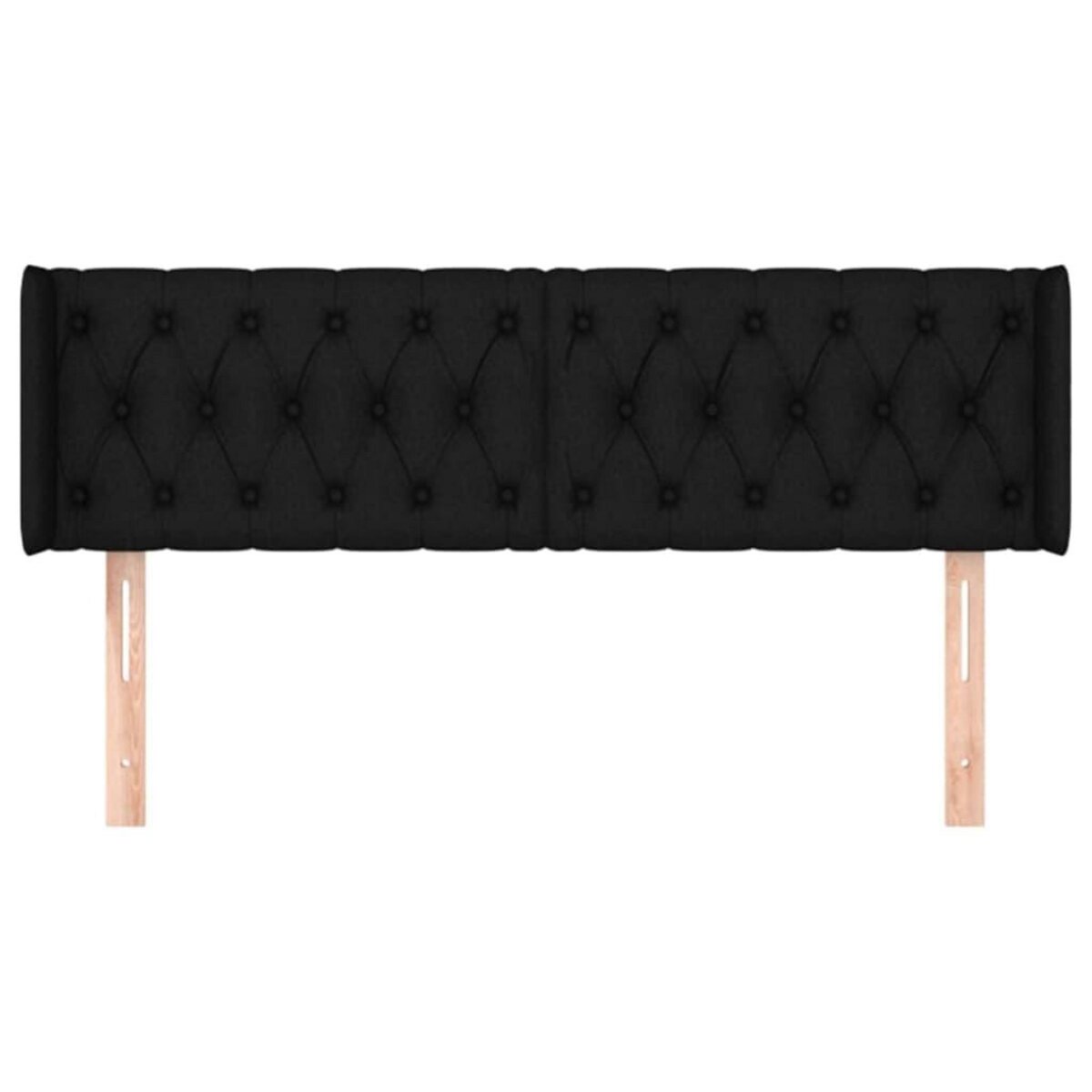 VIDAXL Tete de lit avec oreilles Noir 163x16x78/88 cm Tissu