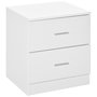 Voir la diapositive 1 : HOMCOM Chevet table de nuit style contemporain 2 tiroirs poignées alu blanc
