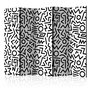 Voir la diapositive 1 : Paris Prix Paravent 5 Volets  Black & White Maze  172x225cm