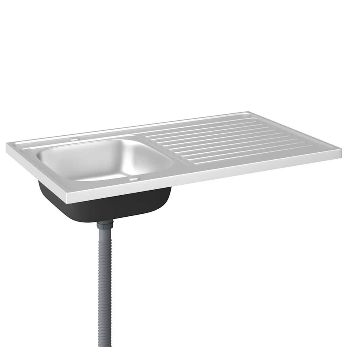 VIDAXL Jeu d'evier de cuisine et egouttoir argente 1000x600x155mm inox