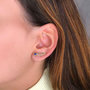 Voir la diapositive 2 : L'ATELIER D'AZUR Boucles d'Oreilles Or 18 Carats 750 Jaune - Contours Grimpeurs - Soleil