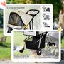 Voir la diapositive 6 : PAWHUT Poussette buggy pour chiens 75L x 46l x 94H cm pliable imperméable tissu 600D Oxford 4 roues gris