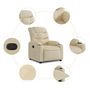 Voir la diapositive 5 : VIDAXL Fauteuil inclinable Creme Tissu