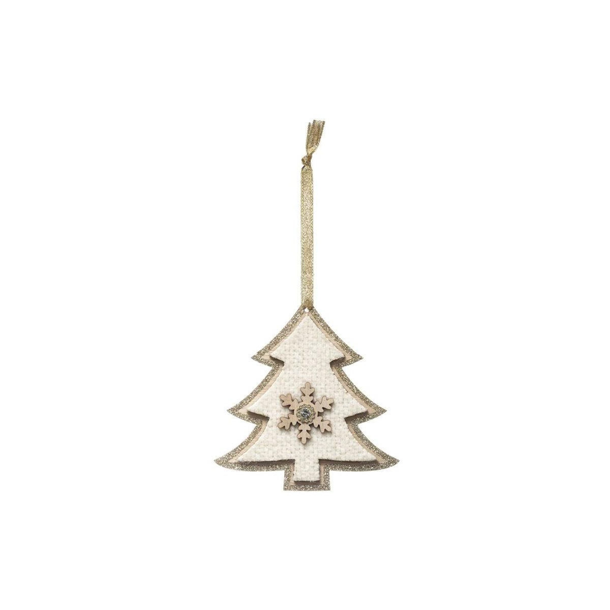 FEERIC LIGHT & CHRISTMAS Sujet de Noël Sapin  Cocon  12cm Écru