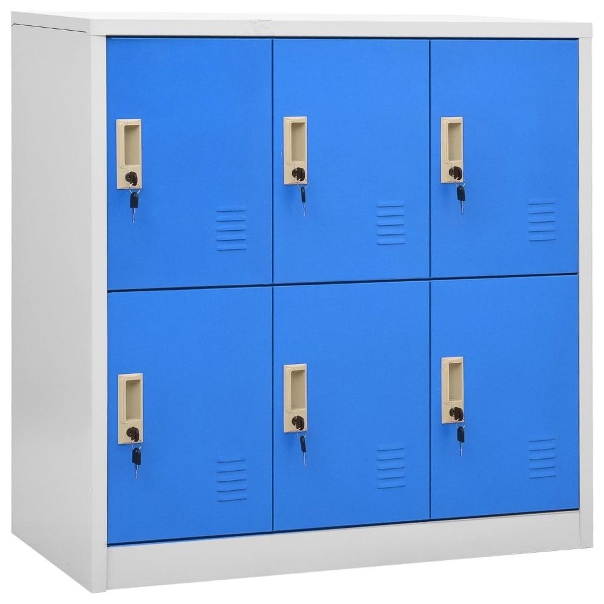 Voir la diapositive 2 : VIDAXL Armoires a casiers 2 pcs Gris clair et bleu 90x45x92,5 cm Acier