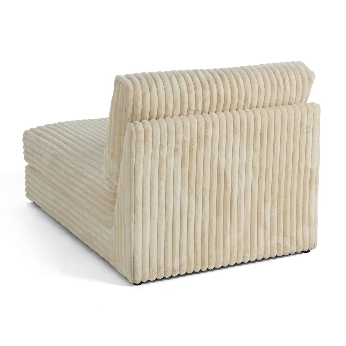 LISA DESIGN Jasper - module méridienne - en fausse fourrure côtelée