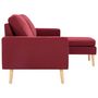 Voir la diapositive 4 : VIDAXL Canape a 3 places avec repose-pied Rouge bordeaux Tissu