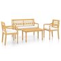 Voir la diapositive 2 : VIDAXL Salon de jardin 4 pcs avec coussins Bois de teck solide