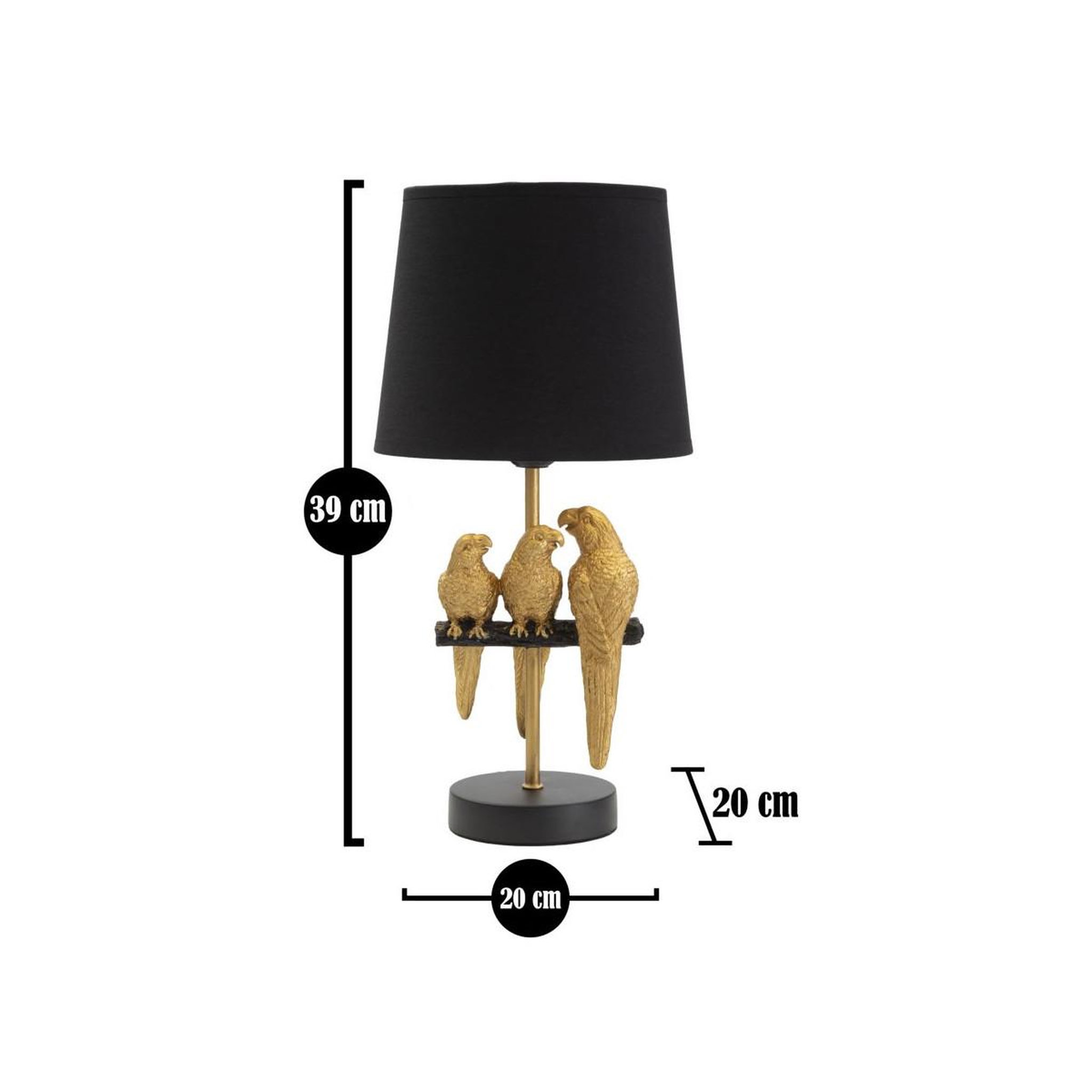 Voir la diapositive 5 : Paris Prix Lampe à poser design  perroquets  39cm or & noir