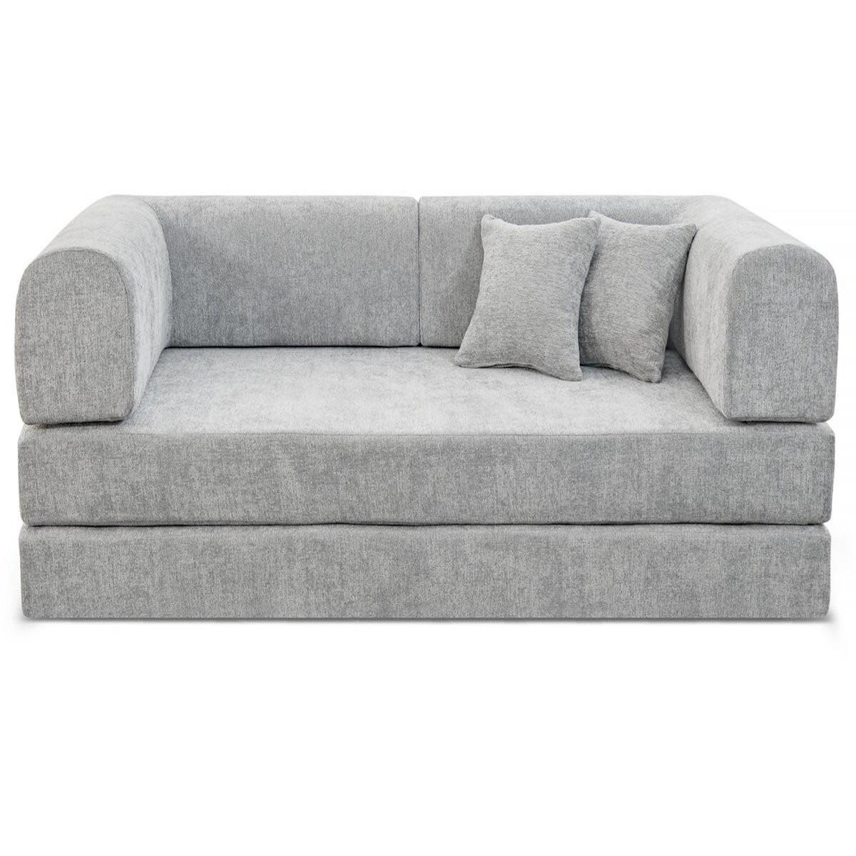 Habitat et Jardin Canapé droit convertible en tissu texturé  Elior  - 3 places - Gris