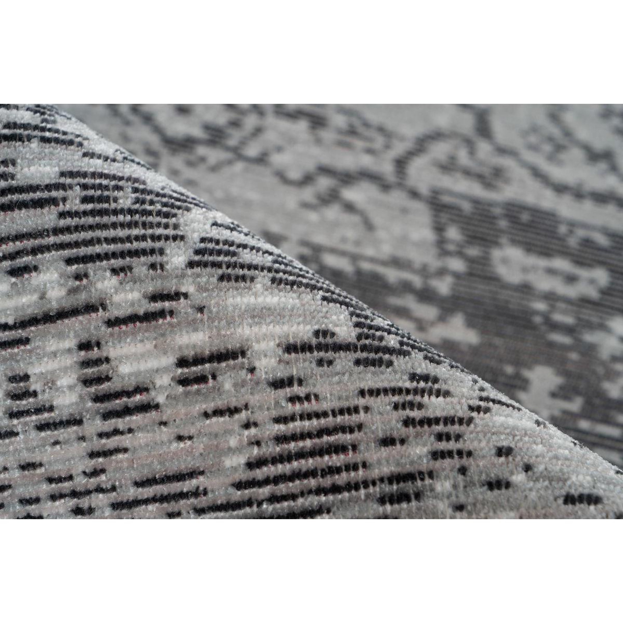 Voir la diapositive 3 : Paris Prix Tapis vintage à franges  baroque viii  gris