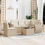Voir la diapositive 1 : VIDAXL Salon de jardin avec coussins 6 pcs beige resine tressee