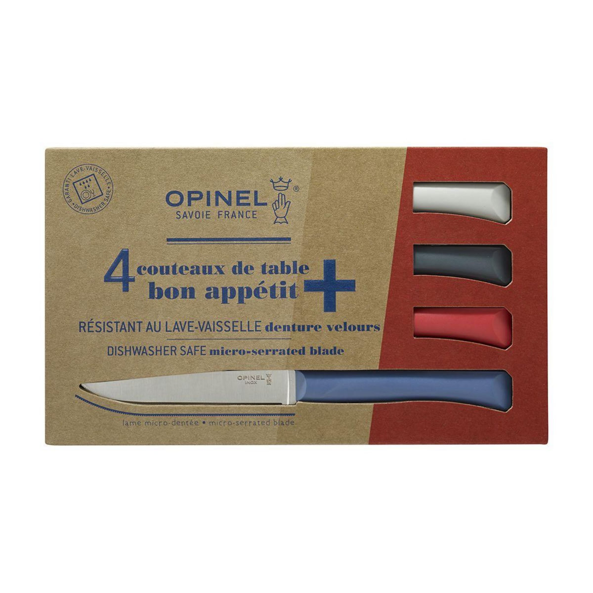 Opinel Couteau Bon Appétit + Primo 4 couteaux de table