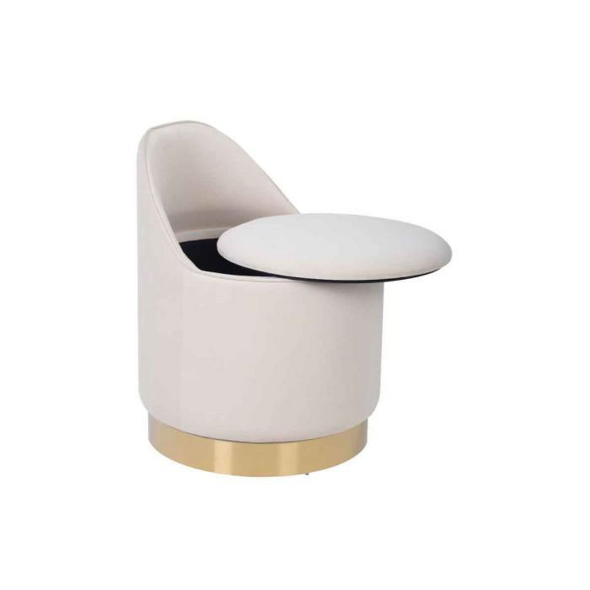 Paris Prix Tabouret Pivotant en Velours  Viktor  68cm Ivoire