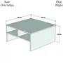 TOILINUX Table basse carrée avec niches de rangement - L.80cm - Blanc et Marron