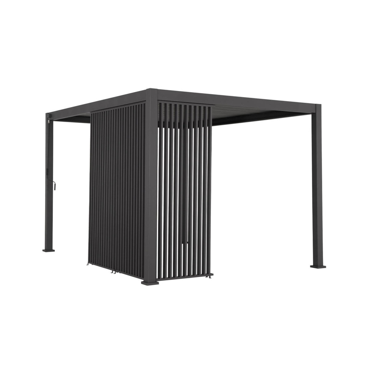 SWEEEK Lot de 3 persiennes verticales anthracite 130cm pour pergola bioclimatique aluminium 4x3m Triomphe