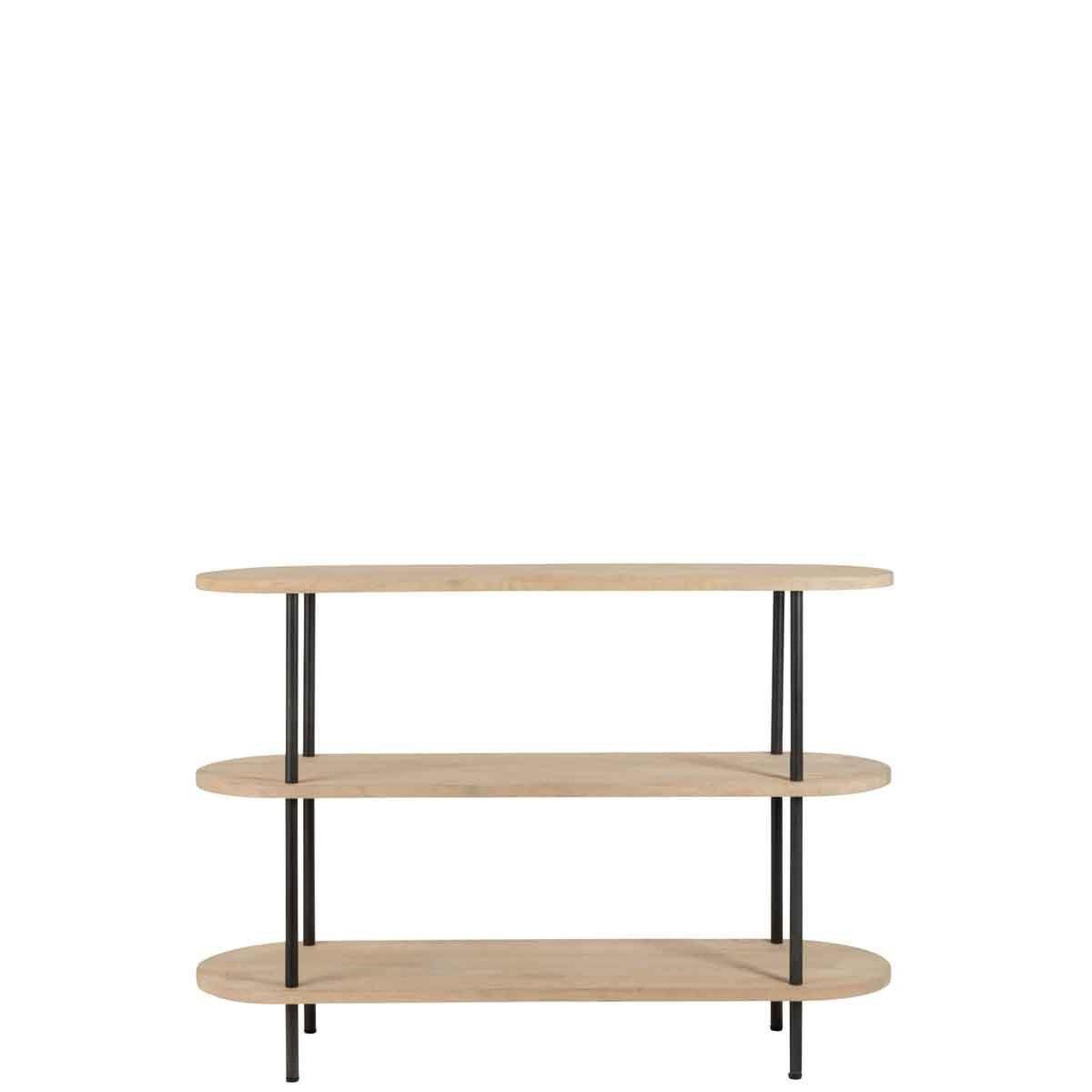 Voir la diapositive 2 : J-LINE Console 3 Niveaux en Bois  Eli  140cm Naturel