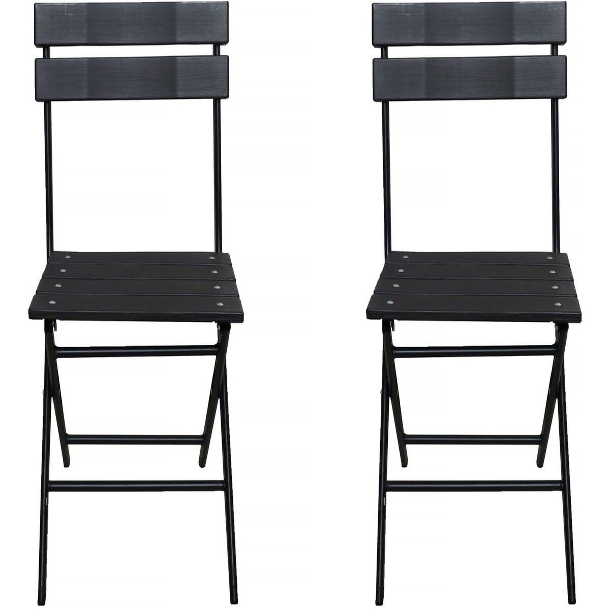 Habitat et Jardin Lot de 2 chaises de jardin pliable en plastique  tenerife  - gris anthracite