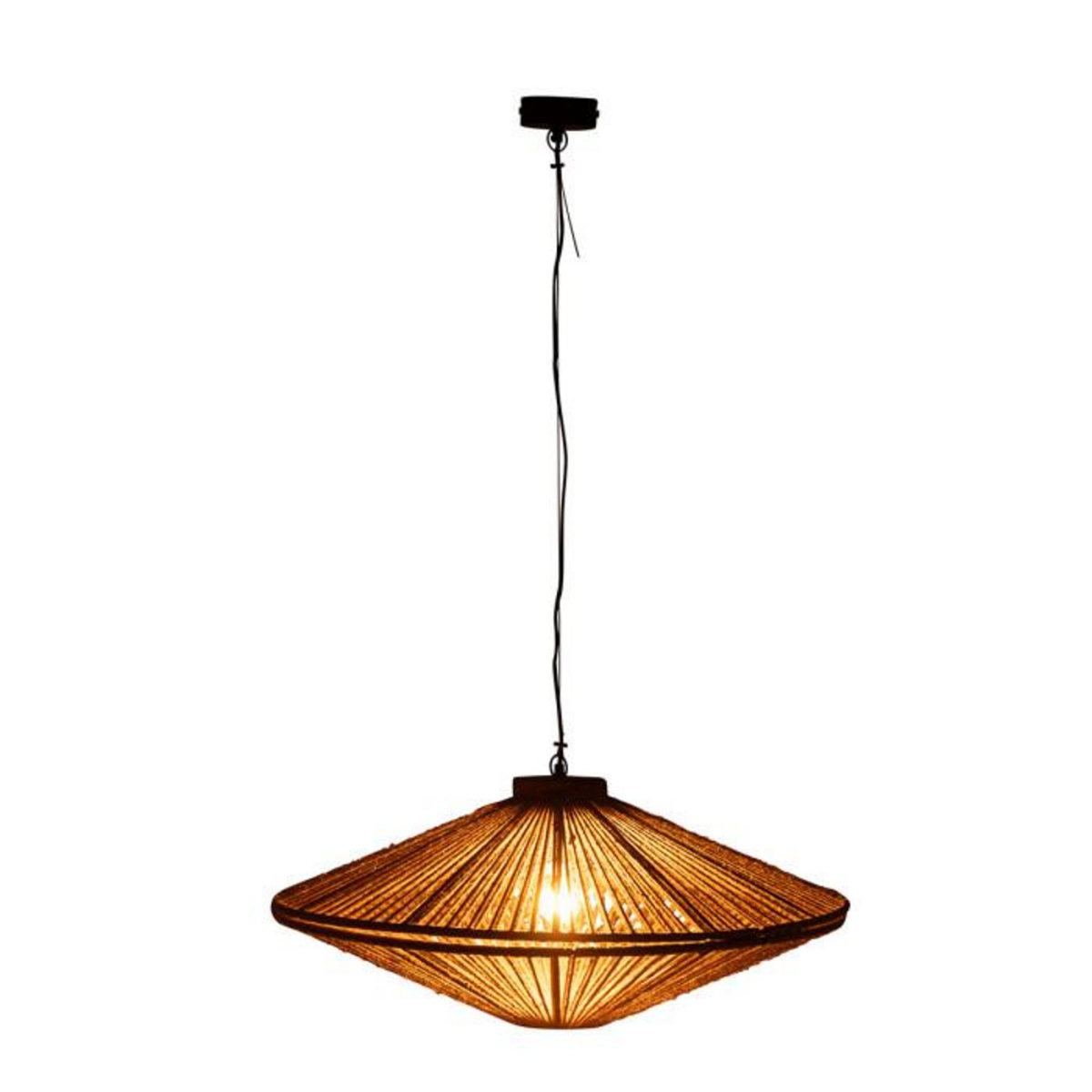 Paris Prix Lampe Suspension en Jute  Dollie  77cm Naturel