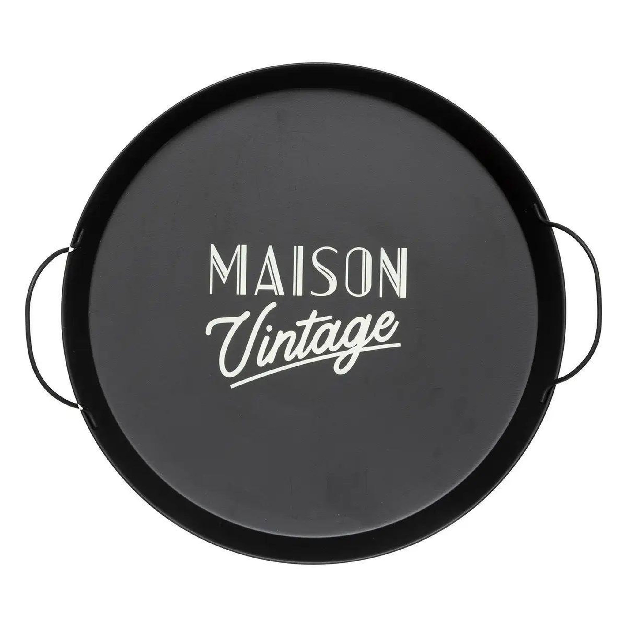Voir la diapositive 2 : ATMOSPHERA Lot de 2 plateaux de service  café  50cm noir