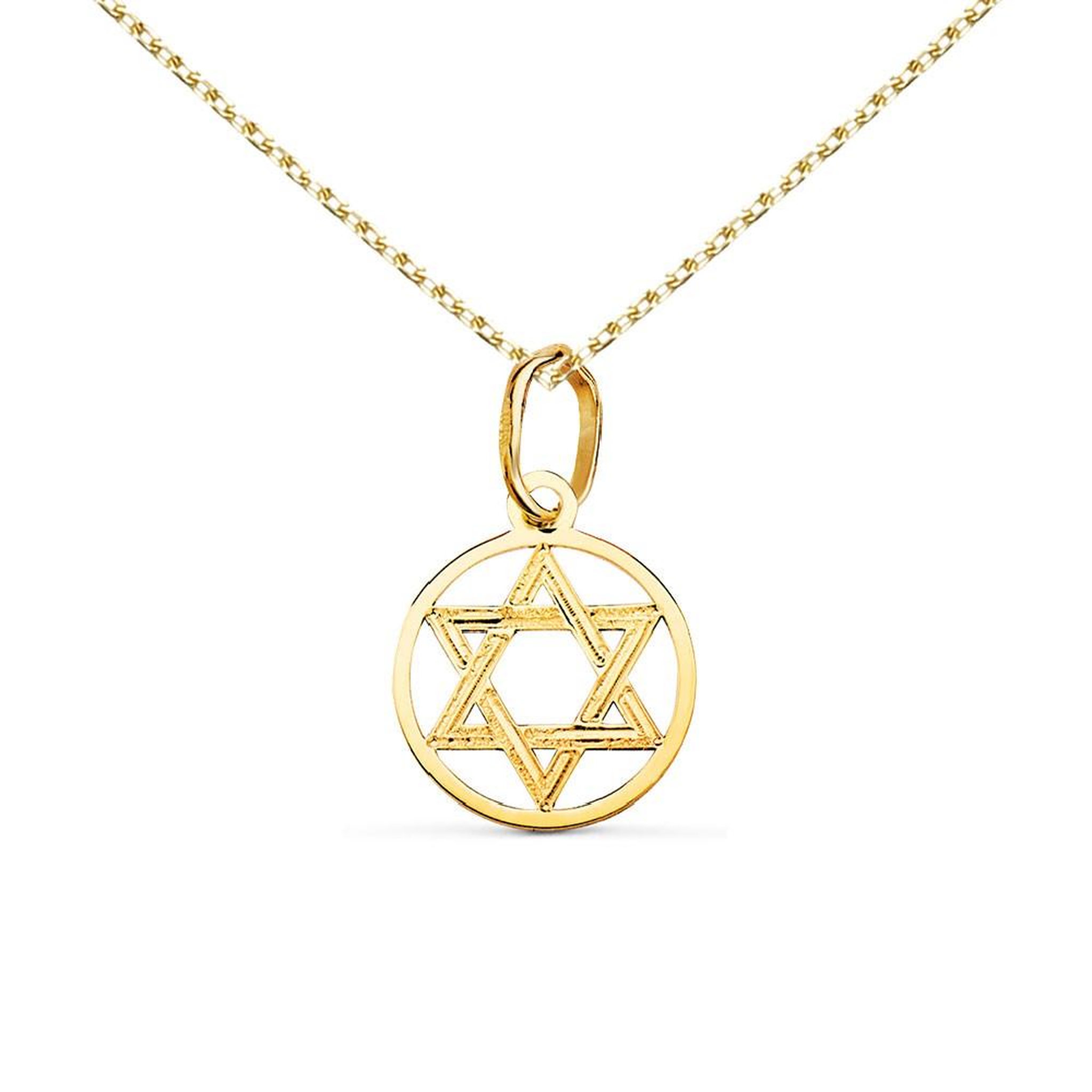 L'ATELIER D'AZUR Collier - Pendentif Etoile de David Or 18 Carats 750/000 Jaune - Chaine Dorée
