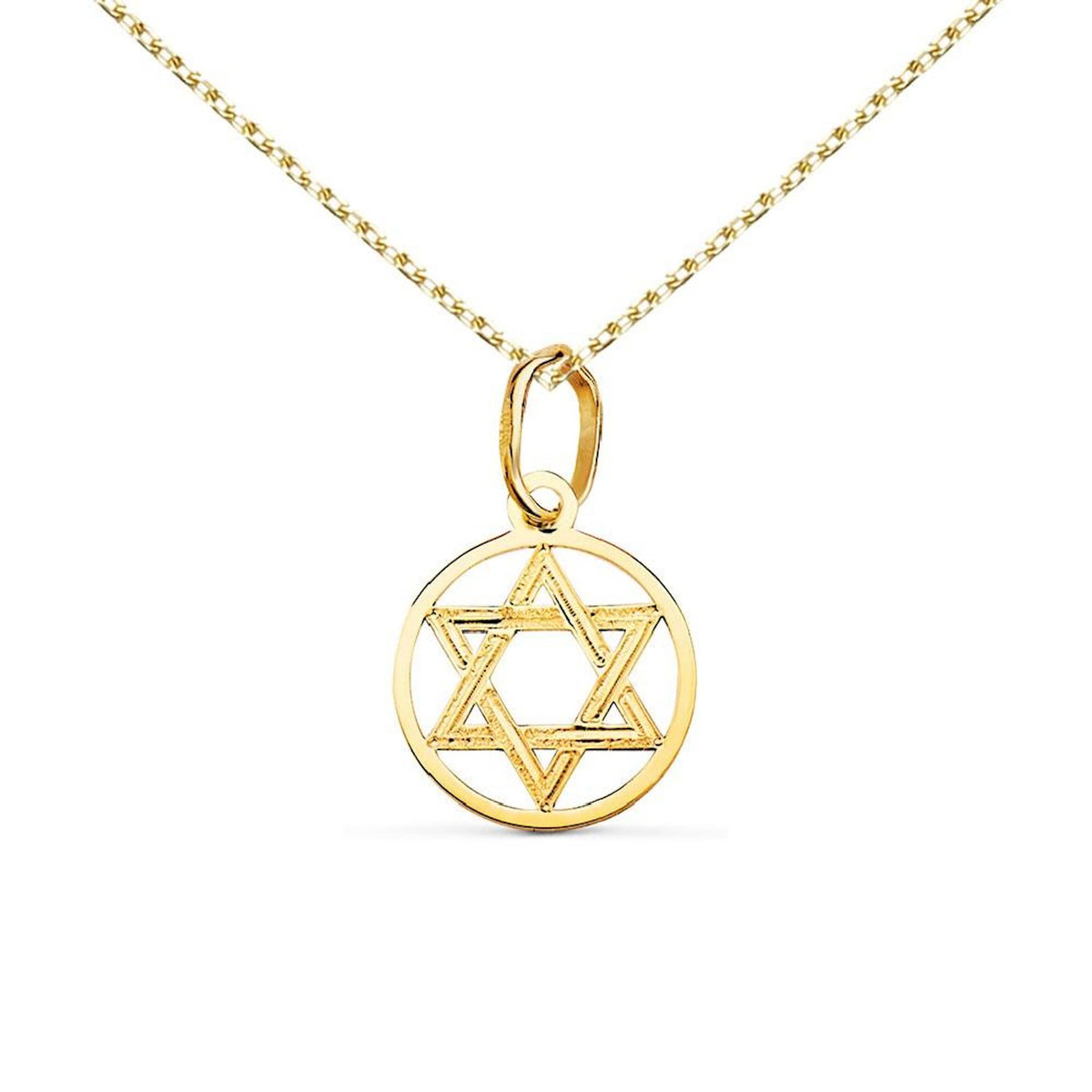 L'ATELIER D'AZUR Collier - Pendentif Etoile de David Or 18 Carats 750/000 Jaune - Chaine Dorée