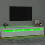 Voir la diapositive 4 : VIDAXL Meuble TV avec lumieres LED Blanc 210x35x40 cm